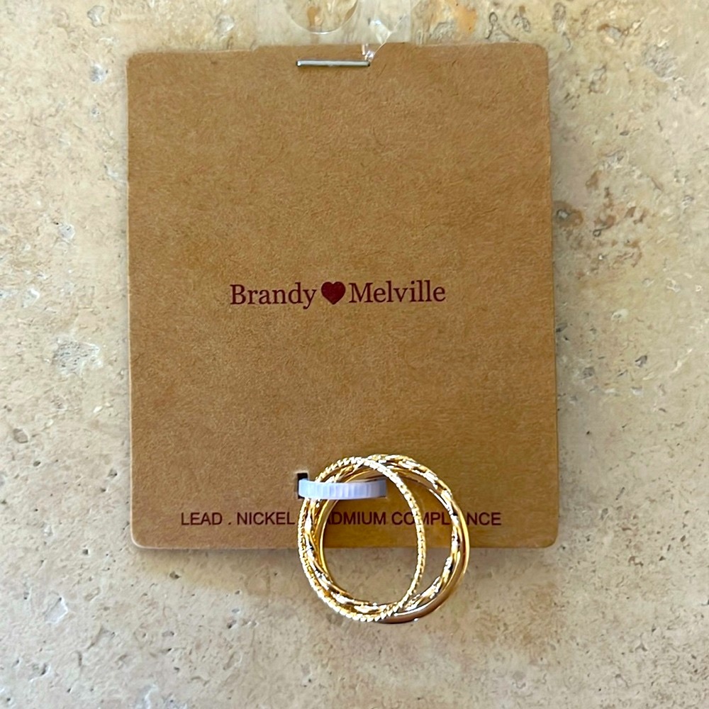 BRANDY MELVILLE Gold Ring Set. Brand New in Package